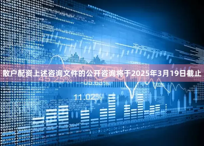 散户配资上述咨询文件的公开咨询将于2025年3月19日截止