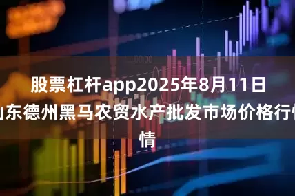 股票杠杆app2025年8月11日山东德州黑马农贸水产批发市场价格行情