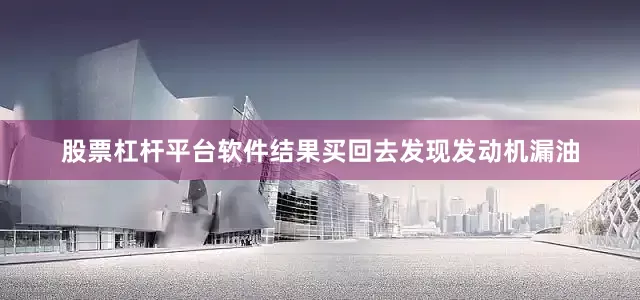 股票杠杆平台软件结果买回去发现发动机漏油
